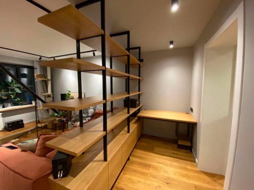 Стеллаж лофт с выдвижными ящиками